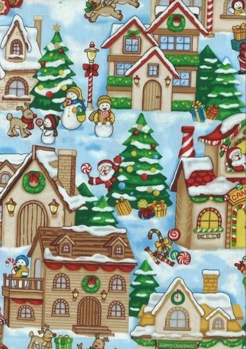 tissu patchwork village Noël