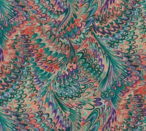 tissu patchwork effet plumage de paons