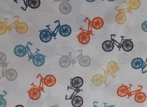 tissu patchwork enfant vélos colorés