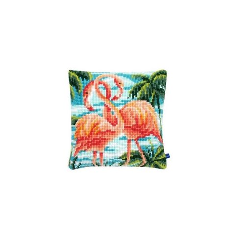 kit coussin à broder flamants roses Vervaco