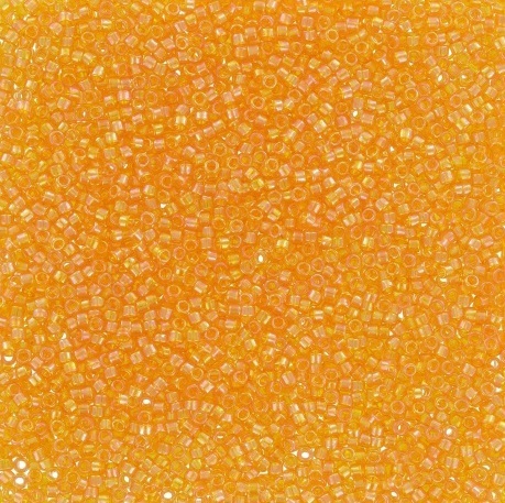 perles rocaille intérieur peint jaune orangé 2mm (30g)