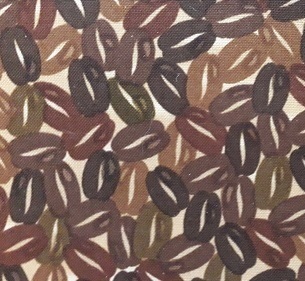 tissu patchwork grains de café