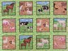 tissu patchwork petits carrés animaux de la ferme