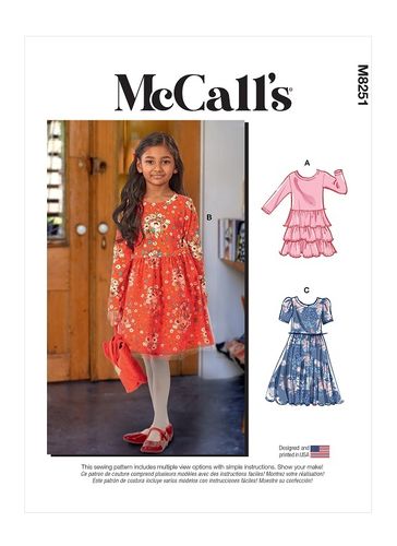 patrons robes filles McCall's M8251 CHJ (7-14 ans)