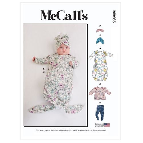 patrons multiples bébés McCall's M8265 YA5 0-24 mois