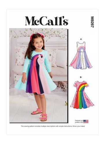 patrons robes fillettes McCall's M8267 A (2 à 6 ans)