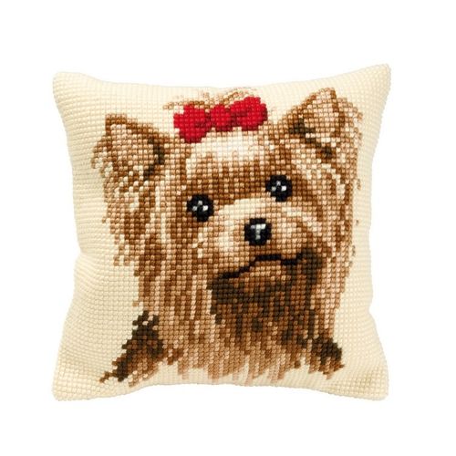kit coussin à broder chien Yorkshire Vervaco