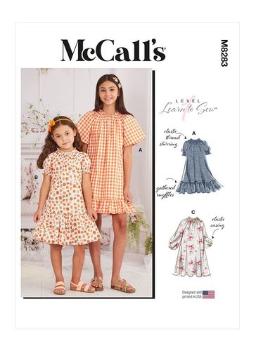 patrons robes filles McCall's M8283 CHJ (7-14A)
