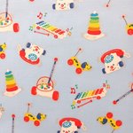 tissu patchwork coton motifs jouets bébés Fisher Price