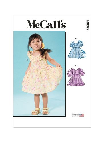 patrons robes bébés McCall's M8372 A (6 mois - 4 ans)